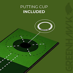 Greenhawk 3meters long Golf Indoor Putting Mat, Carry Bag and Putting Cup - Perfect Aid to Simulate a green